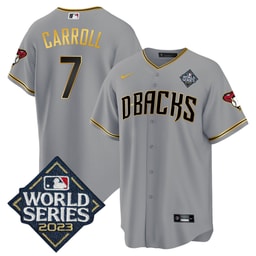 Corbin Carroll 7 Baseball team 2023 World Series Men's Jersey - Gray Gold