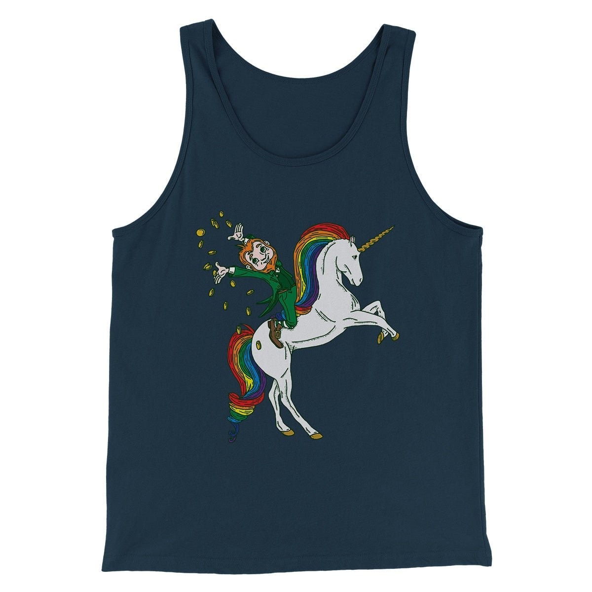 Leprechaun Unicorn Jockey Men/Unisex Tank Top