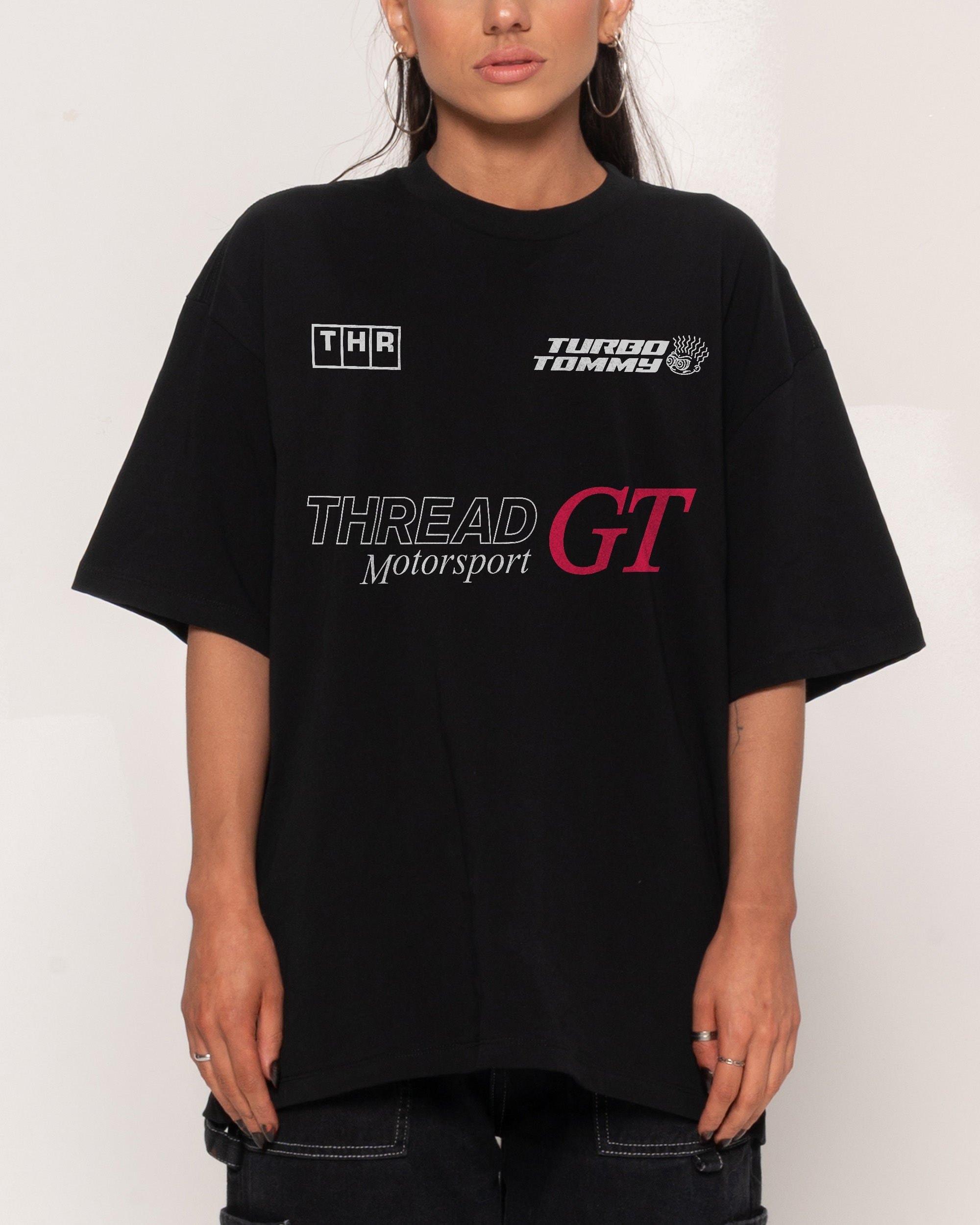 Tommy Turbo Oversized Graphic Tee - Unisex 90s Boxy Fit 100% Combed Cotton