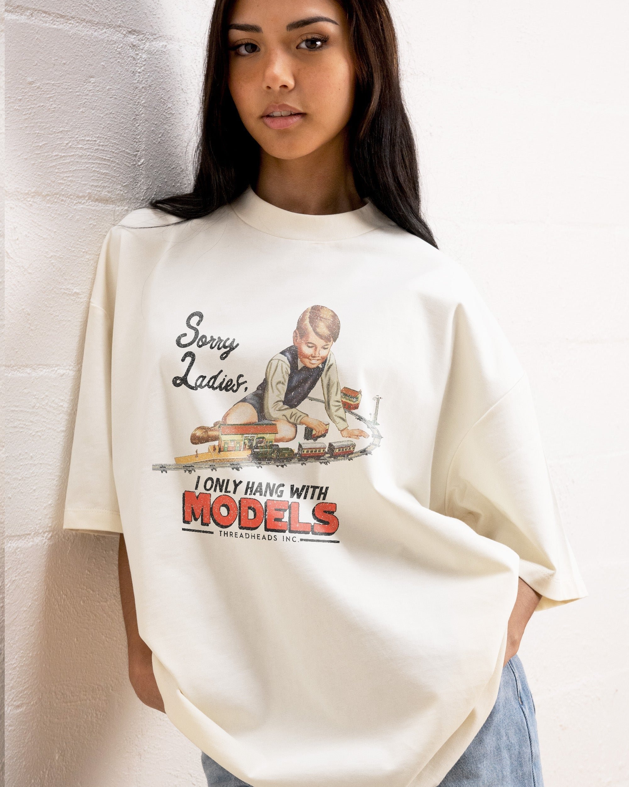 Only Models Oversized Graphic Tee - Unisex 90s Boxy Fit 100% Combed Cotton