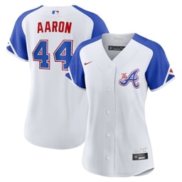 Hank Aaron 44 Baseball team 2023 City Connect Women's Jersey - White