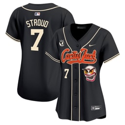 CJ Stroud 7 Baseball team Cactus Jack Patch Women's Jersey - Black