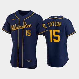 Baseball team 15 Tyrone Taylor Alternate Team Navy Jersey