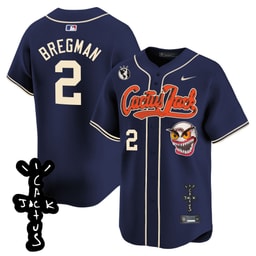Alex Bregman 2 Baseball team Cactus Jack Patch V2 Men's Jersey - Navy