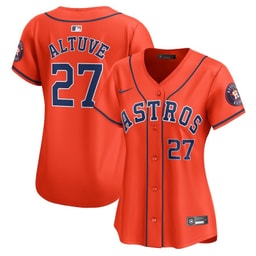 Jose Altuve 27 Baseball team Alternate Limited Women's Jersey - Orange