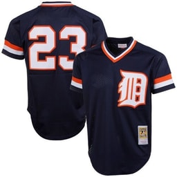Men's Baseball team Kirk Gibson Apparel brand Navy 1984 Cooperstown Collection Mesh Batting Practice Jersey