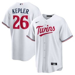 Max Kepler 26 Baseball team Team Logo Home Men's Jersey - White