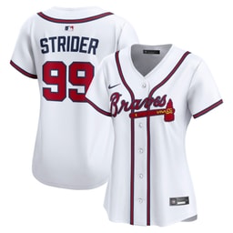 Women's Baseball team Spencer Strider White Home Limited Player Jersey