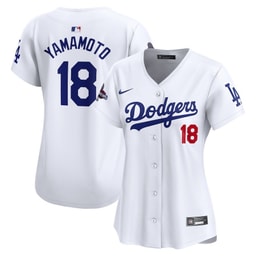 Yoshinobu Yamamoto 18 Baseball team Women's 2024 World Series Champions Home Limited Jersey - White