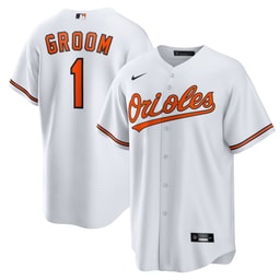 Men's Baseball team #1 Groom Home Jersey, White