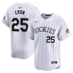 CJ Cron 25 Baseball team Home Limited Player Men's Jersey - White
