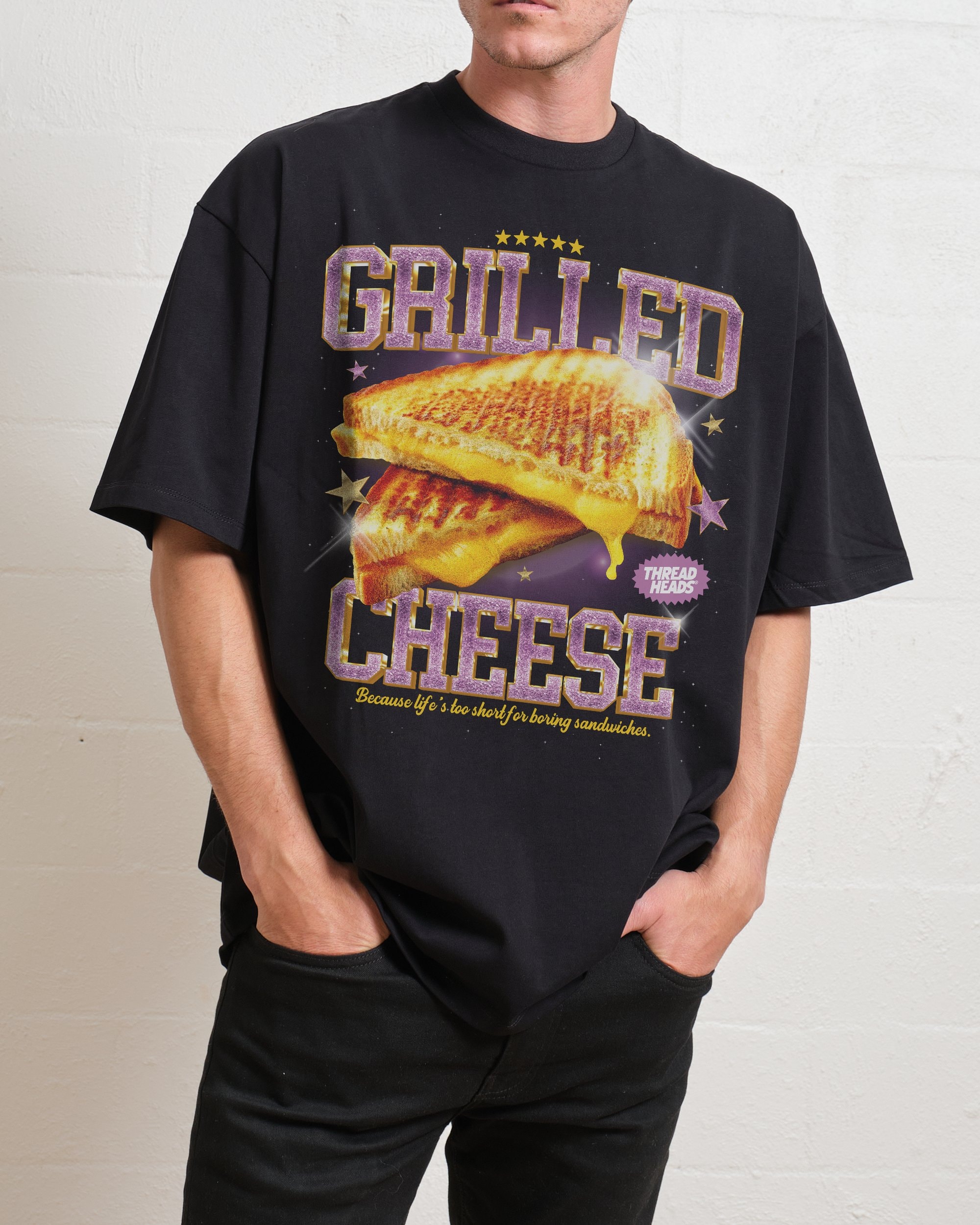 Grilled Cheese Oversized Tee - Threadheads 90s Graphic T-Shirt Unisex