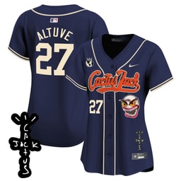 Jos? Altuve 27 Baseball team Cactus Jack Patch V2 Women Jersey - Navy