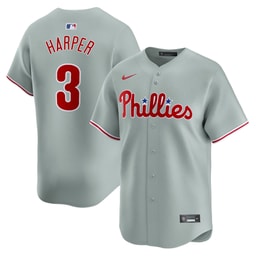 Men's Baseball team Bryce Harper Gray Away Limited Player Jersey