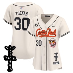 Kyle Tucker 30 Baseball team Cactus Jack Patch V2 Women's Jersey - Cream