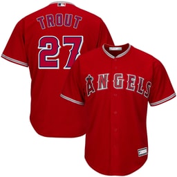 Men's Baseball team Mike Trout Red Big & Tall Player Jersey