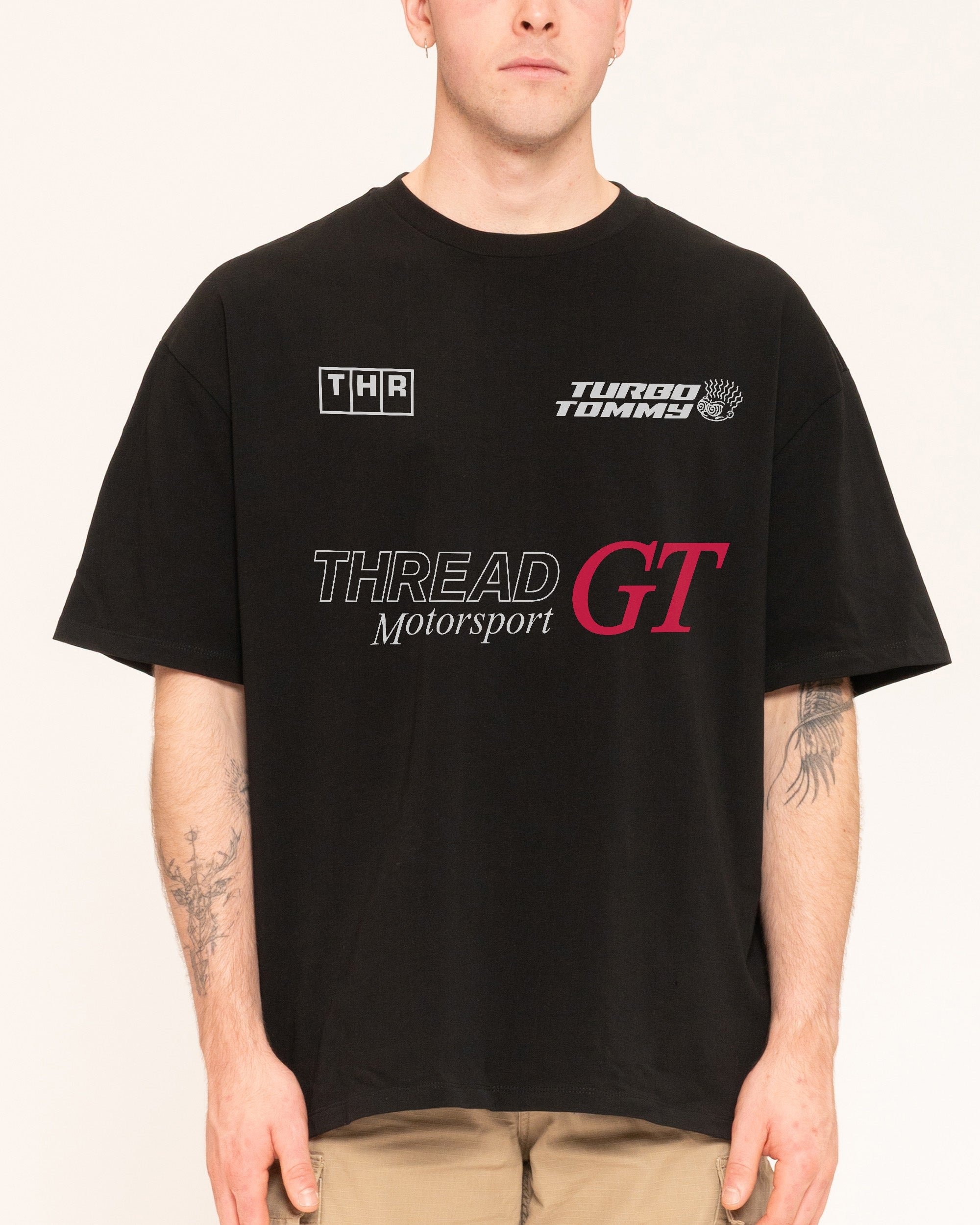 Tommy Turbo Oversized Graphic Tee - Unisex 90s Boxy Fit 100% Combed Cotton
