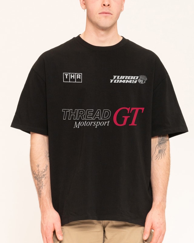 Tommy Turbo Oversized Graphic Tee - Unisex 90s Boxy Fit 100% Combed Cotton