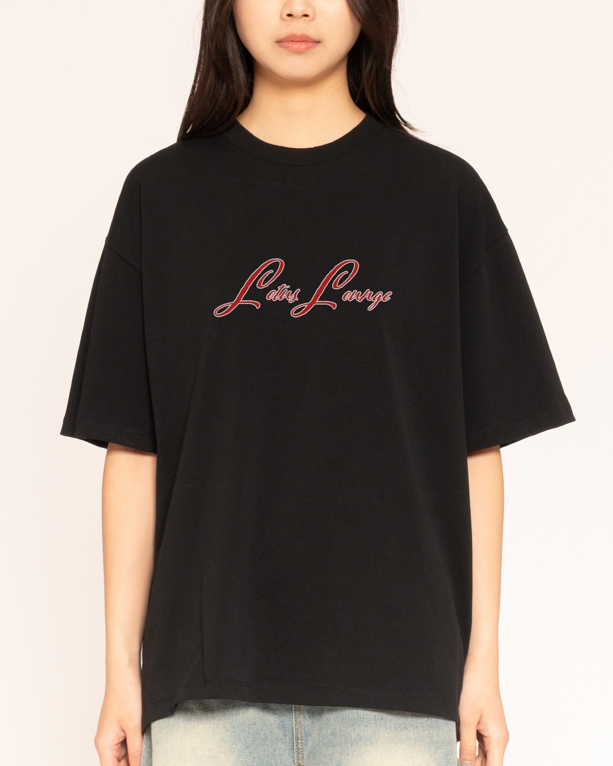 Lotus Lounge Oversized Graphic Tee Unisex 90s Boxy Fit 100% Combed Cotton