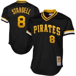 Men's Baseball team Willie Stargell Apparel brand 1982 Cooperstown Collection Mesh Batting Practice Jersey, Black