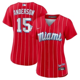 Brian Anderson 15 Baseball team Women's City Connect Player Jersey - Red