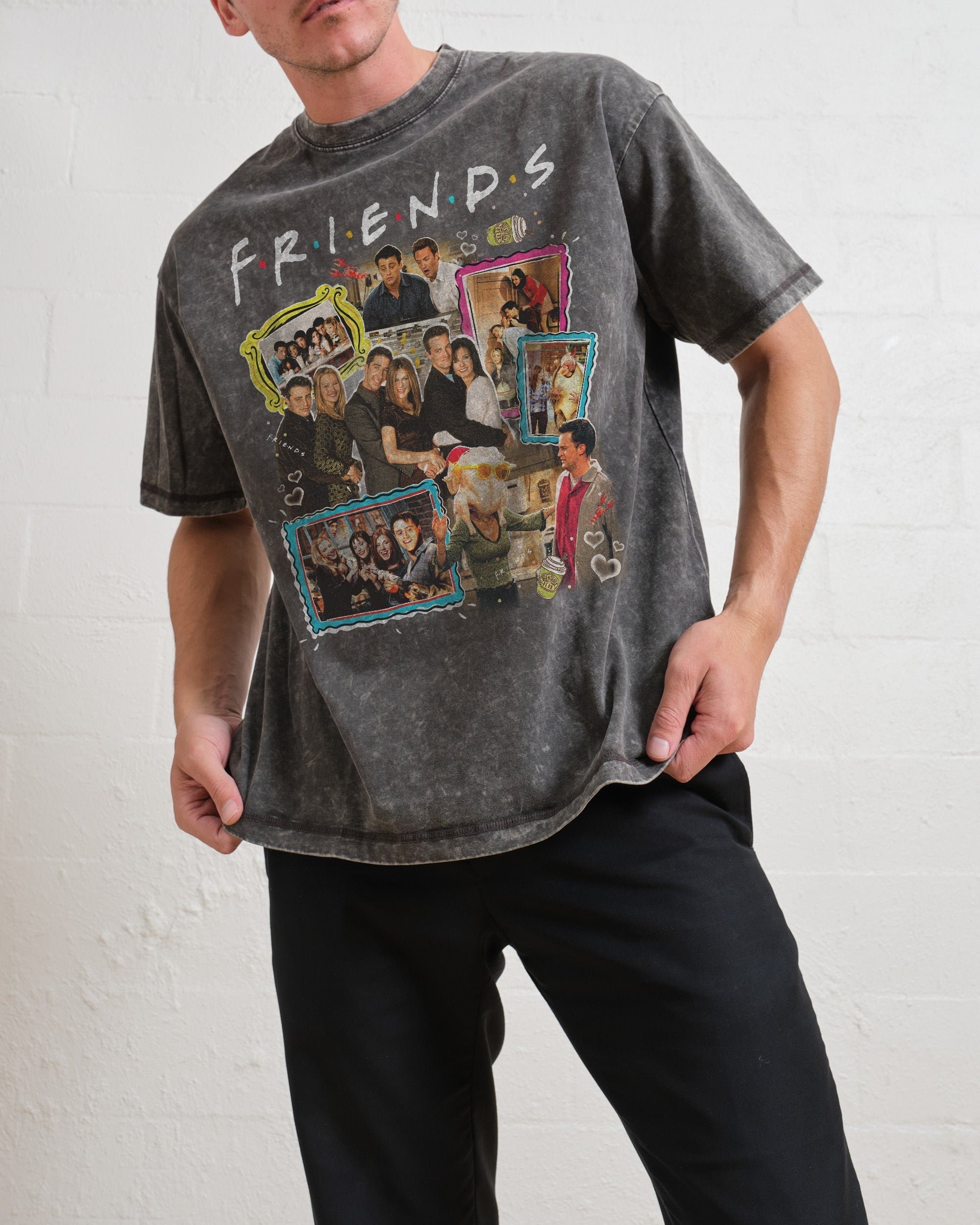 Friends Vintage Oversized Graphic Tee - Unisex 100% Combed Cotton 275gsm