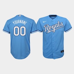 Youth Baseball team Custom 00 Light Blue Alternate Jersey