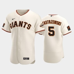 Baseball team 5 Mike Yastrzemski Cream Home Jersey
