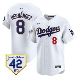 Kike Hernandez 8 Baseball team 2024 Jackie Robinson Patch Men's Jersey - White