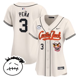 Jeremy Pena 3 Baseball team Cactus Jack Patch V3 Women's Jersey - Cream