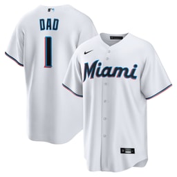 Men's Baseball team #1 Dad Home Jersey, White