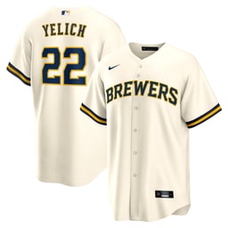 Men's Baseball team Christian Yelich Cream Alternate Player Jersey