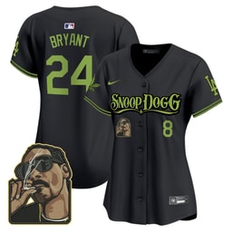 Kobe Bryant 24 Baseball team Snoop Dogg Women's Jersey - Black