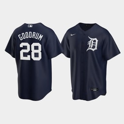 Baseball team Niko Goodrum 28 Alternate Men's Navy Jersey