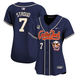 CJ Stroud 7 Baseball team Cactus Jack Patch Women's Jersey - Navy