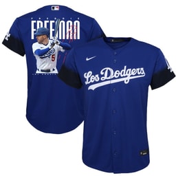 Freddie Freeman 5 Baseball team Signed Logo 2023 City Connect YOUTH Player Jersey - Royal