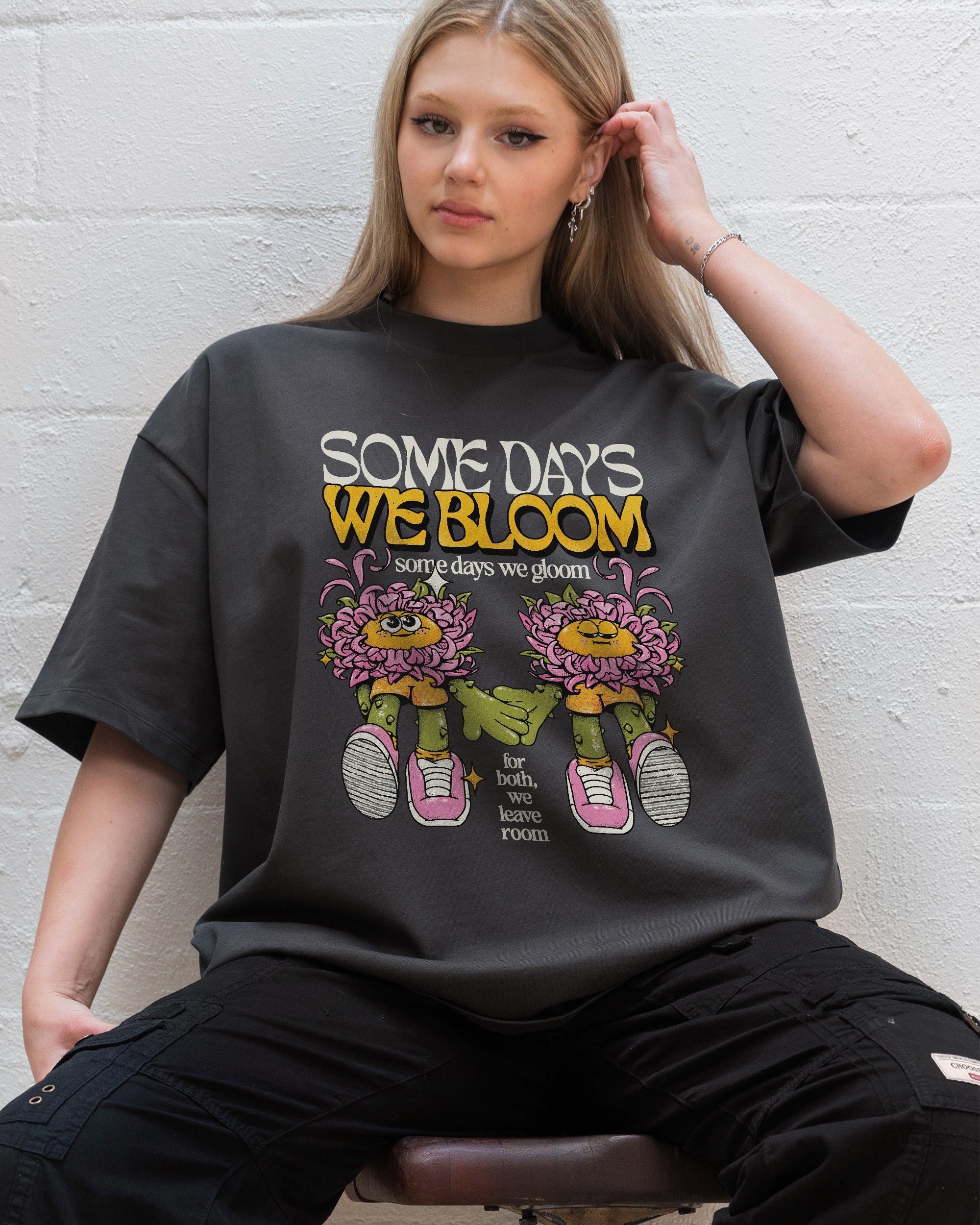We Bloom Oversized Graphic Tee - Unisex 90s Boxy Fit 100% Combed Cotton