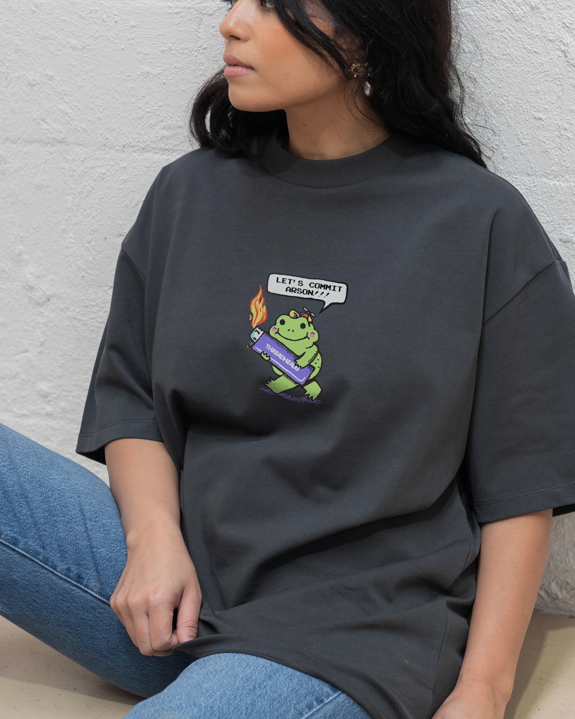 Let's Commit Arson Oversized Graphic Tee - Threadheads Unisex 90s Boxy Fit