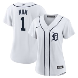 Women's Baseball team #1 Mom Home Jersey, White