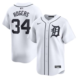Men's Baseball team Jake Rogers White Home Limited Player Jersey