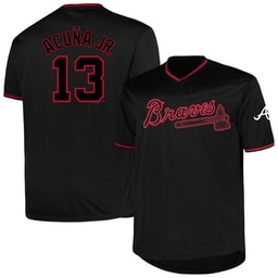 Men's Baseball team Ronald Acu?a Jr. Profile Black Big & Tall Pop Fashion Player Jersey