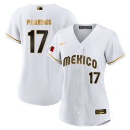 Isaac Paredes 17 Mexico 2023 Baseball Jersey - White Gold