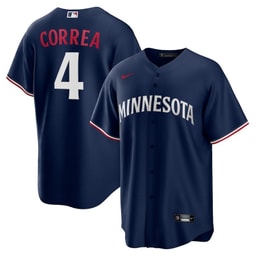 Carlos Correa 4 Baseball team Team Logo Alternate Men's Jersey - Navy