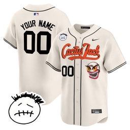 Baseball team Cactus Jack Patch V3 Custom Men's Jersey - Cream