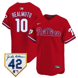 J.T. Realmuto 10 Baseball team 2024 Jackie Robinson Patch Men's Jersey - Red