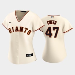 Giants 47 Johnny Cueto Home Cream Women's Jersey