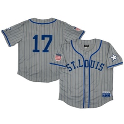Men's St. Louis Stars #17 Rings & Crwns Gray Mesh Button-Down Jersey