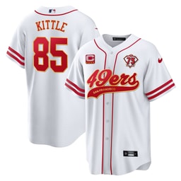 George Kittle 85 Football team Men's Baseball Jersey - White