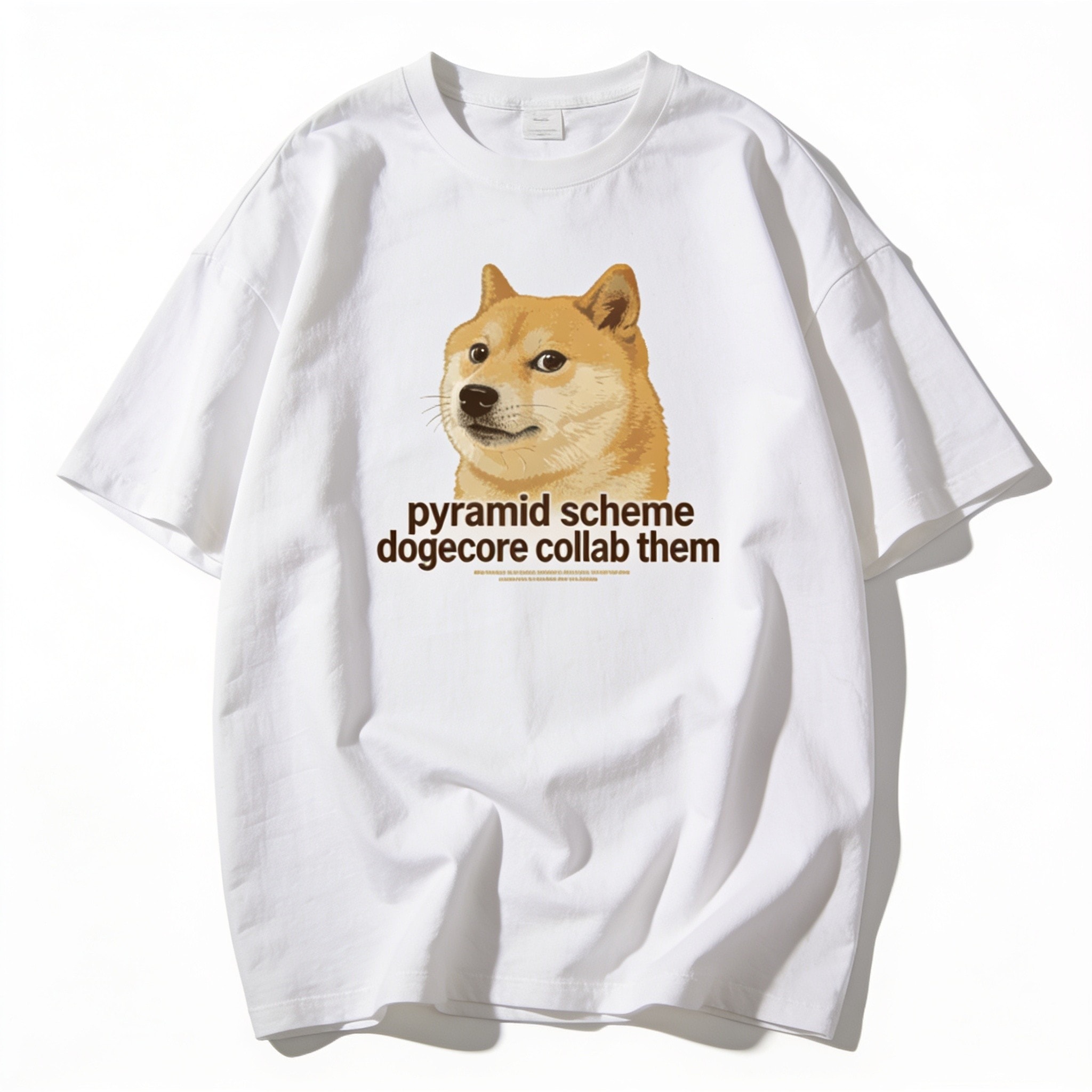 Pyramid Scheme Oversized Graphic Tee - Dogecore Collab Unisex 90s Boxy Fit