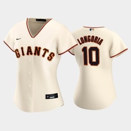 Giants 10 Evan Longoria Home Cream Women's Jersey
